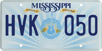 MS license plate HVK050