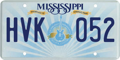 MS license plate HVK052
