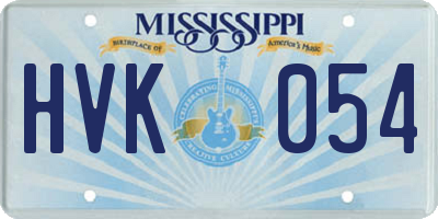 MS license plate HVK054