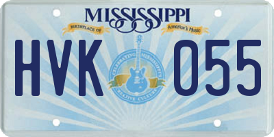 MS license plate HVK055