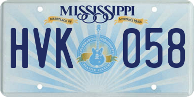 MS license plate HVK058