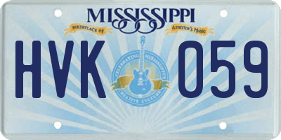 MS license plate HVK059