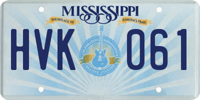 MS license plate HVK061
