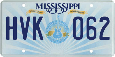 MS license plate HVK062