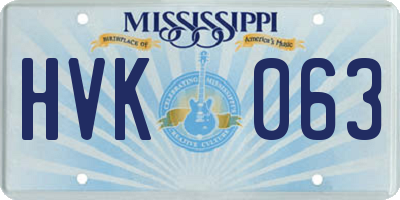 MS license plate HVK063