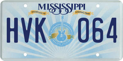 MS license plate HVK064