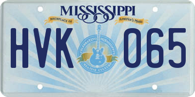 MS license plate HVK065