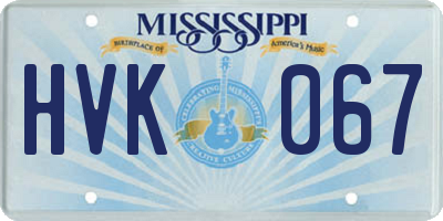 MS license plate HVK067