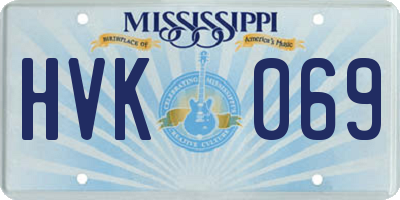 MS license plate HVK069