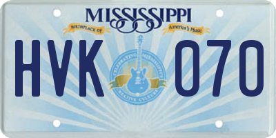 MS license plate HVK070