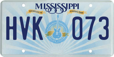 MS license plate HVK073