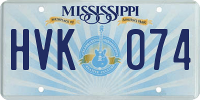 MS license plate HVK074