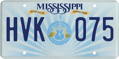 MS license plate HVK075