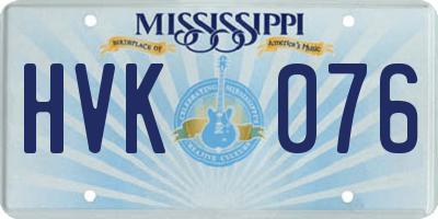 MS license plate HVK076