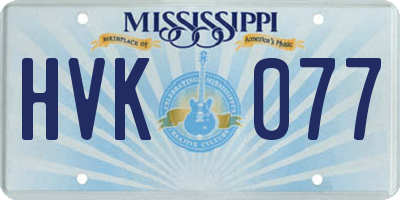 MS license plate HVK077