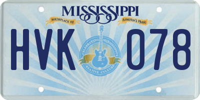 MS license plate HVK078