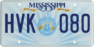 MS license plate HVK080
