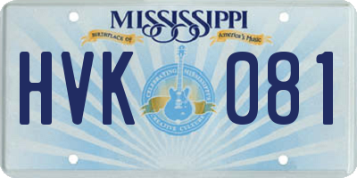 MS license plate HVK081