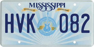 MS license plate HVK082