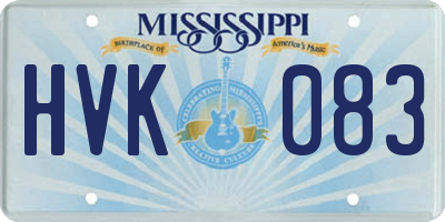 MS license plate HVK083