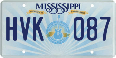 MS license plate HVK087