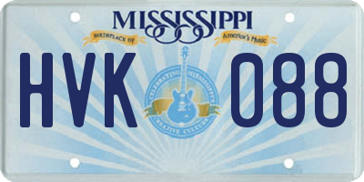 MS license plate HVK088
