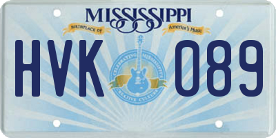 MS license plate HVK089