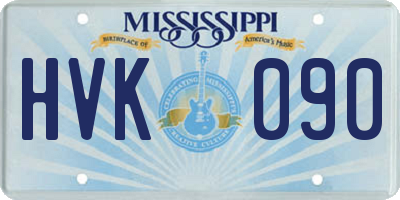 MS license plate HVK090