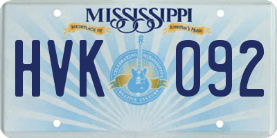 MS license plate HVK092