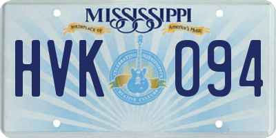 MS license plate HVK094