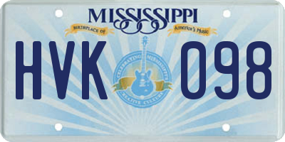 MS license plate HVK098