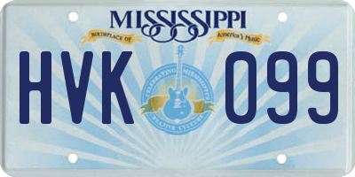 MS license plate HVK099
