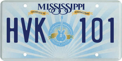 MS license plate HVK101