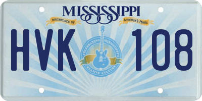 MS license plate HVK108