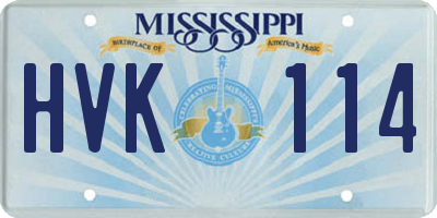 MS license plate HVK114