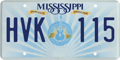 MS license plate HVK115