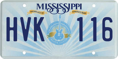 MS license plate HVK116