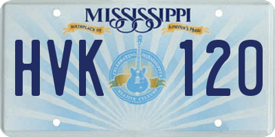 MS license plate HVK120
