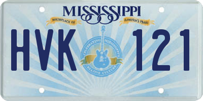 MS license plate HVK121
