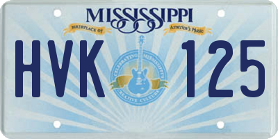 MS license plate HVK125