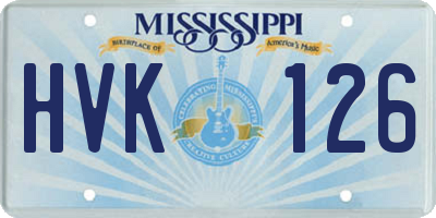 MS license plate HVK126