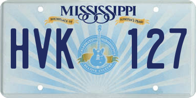 MS license plate HVK127