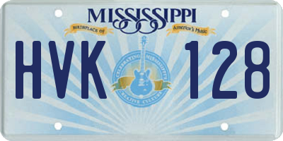 MS license plate HVK128