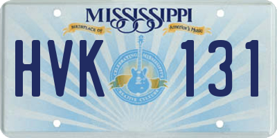 MS license plate HVK131