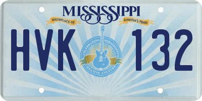 MS license plate HVK132