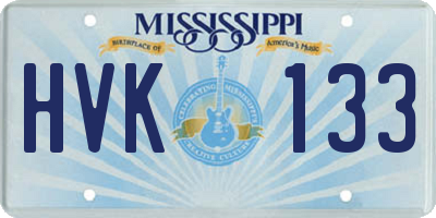 MS license plate HVK133