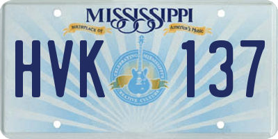 MS license plate HVK137