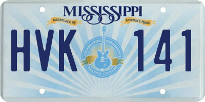 MS license plate HVK141