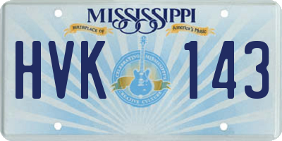 MS license plate HVK143