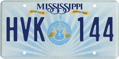 MS license plate HVK144
